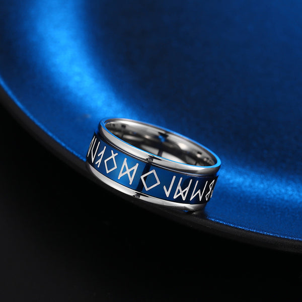 Runic Alphabet Fidget Spinner Band Ring