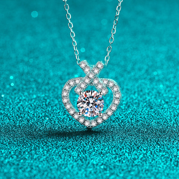 Moissanite Heart Wedding Necklace