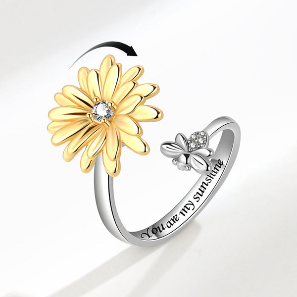 Daisy Flower Anxiety Fidget Spinner Ring