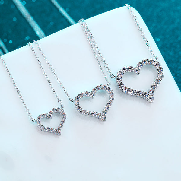 Moissanite Heart Pendant Necklace