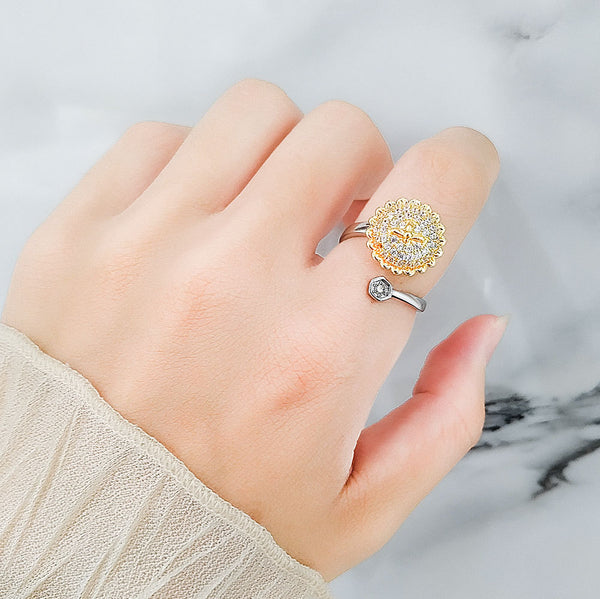 Sunflower Anxiety Fidget Spinner Ring