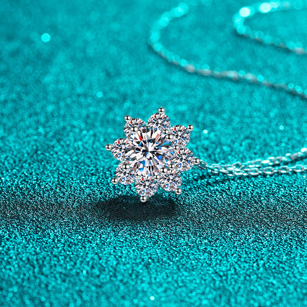 Moissanite Sunflower Wedding Necklace