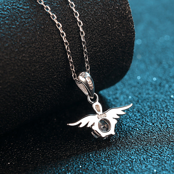 Angel Wing Moissanite Wedding Necklace