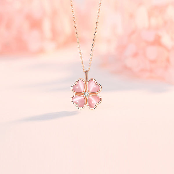 Four Leaf Clover Spinner Necklace