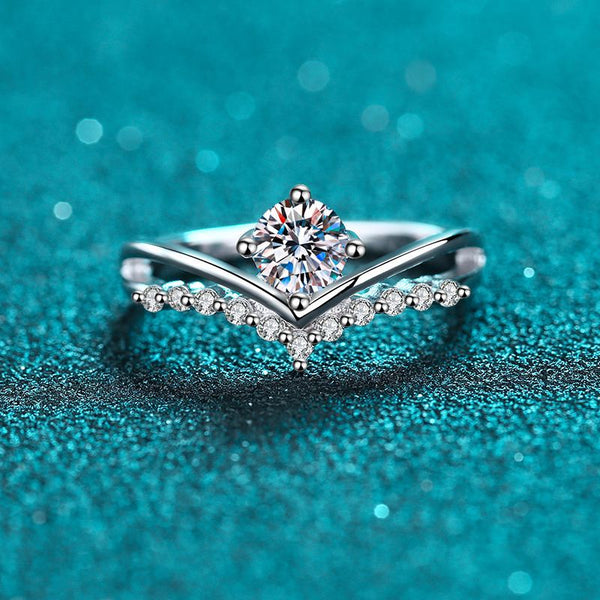 Moissanite Crown Engagement Ring