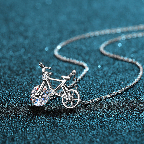 Moissanite Bicycle Wedding Necklace