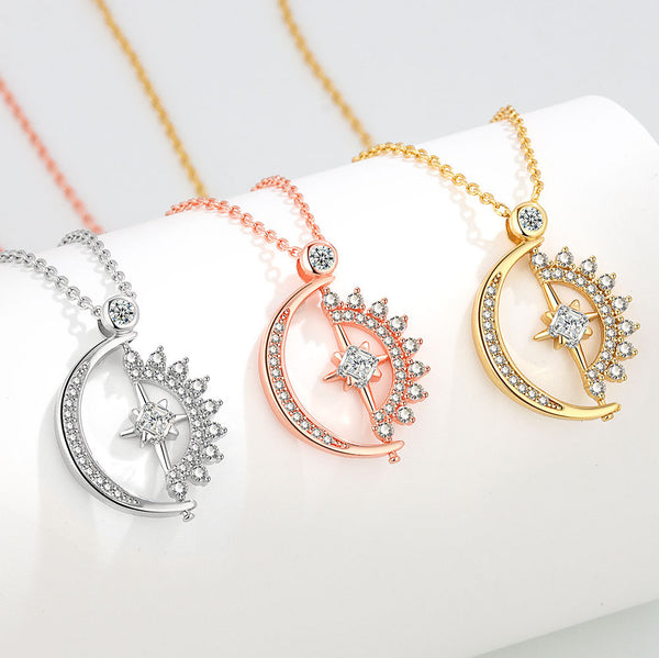 Sun Moon Star Fidget Spinner Necklace