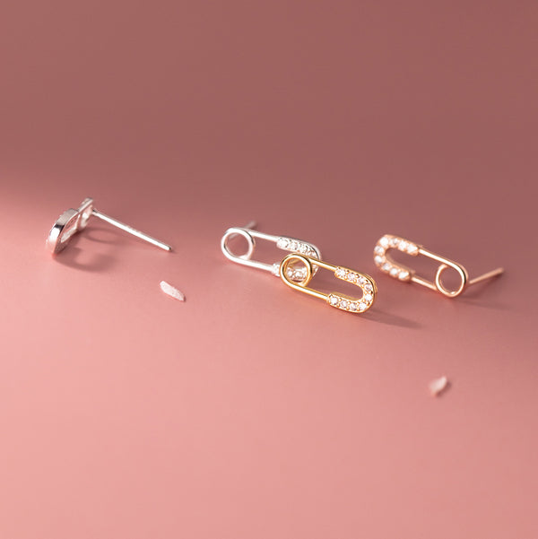 Safety Pin Stud Earrings