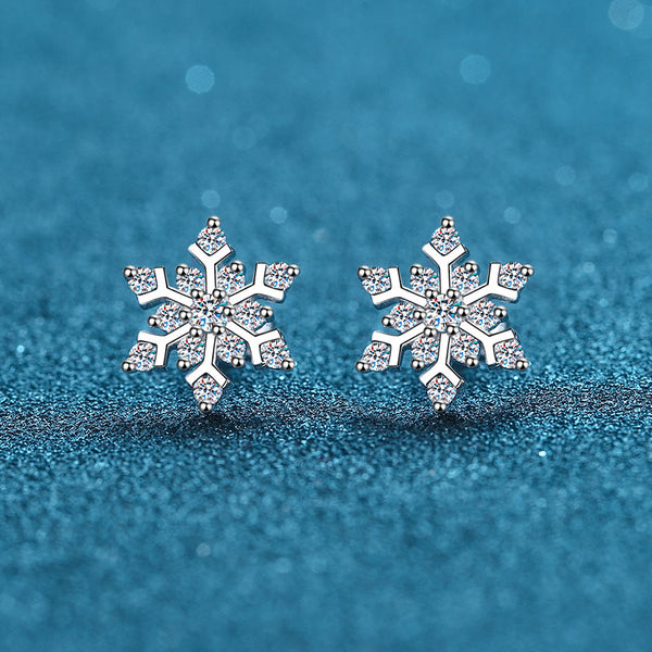 Moissanite Snowflake Wedding Stud Earrings