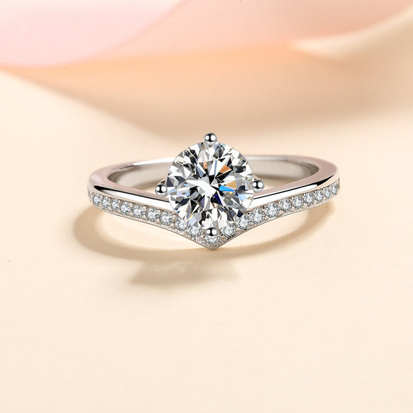 Four-Prong Moissanite Engagement Ring