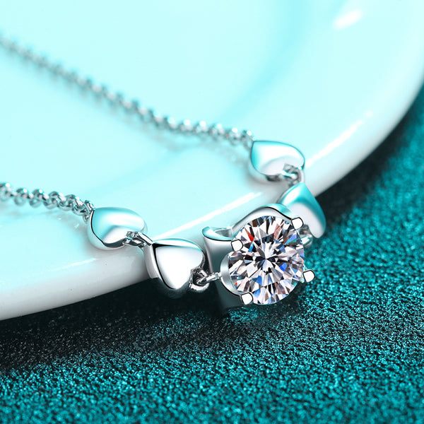 Moissanite Heart Charm Wedding Bracelet