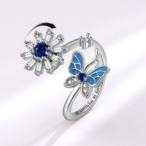 Snowflake Butterfly Fidget Spinner Ring