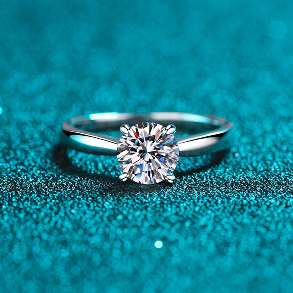 Four-Prong Moissanite Engagement Ring