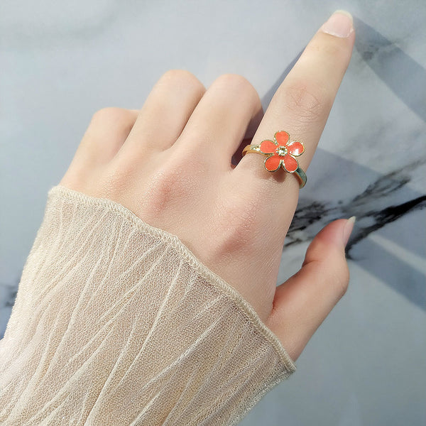 Flower Anxiety Fidget Spinner Ring