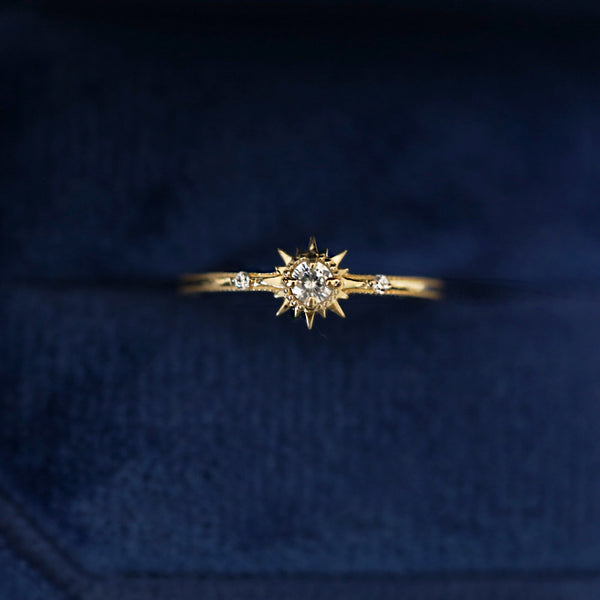 Dainty Gold Sun Band Ring