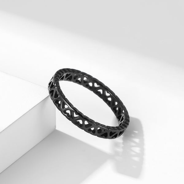 Hollow Heart Band Ring