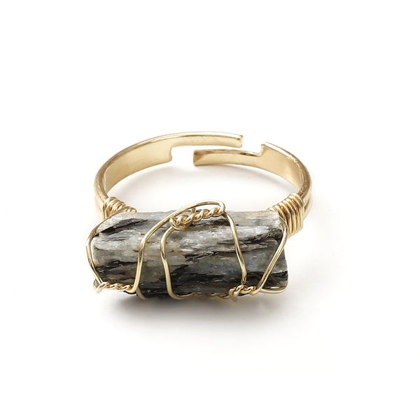 Natural Crystal Raw Stone Ring