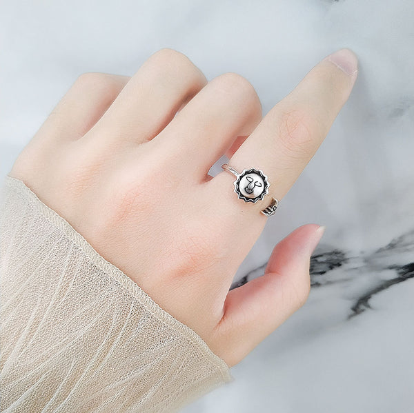 Sun Moon Face Fidget Spinner Ring