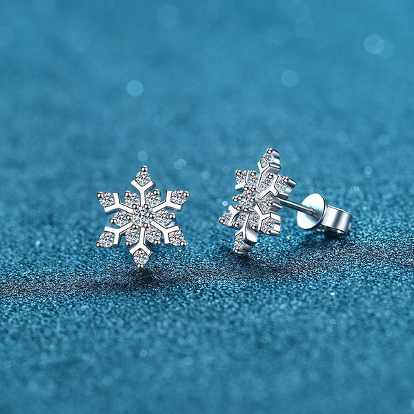 Moissanite Snowflake Wedding Stud Earrings