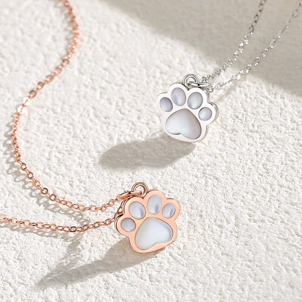 Cat Paw Print Pendant Necklace