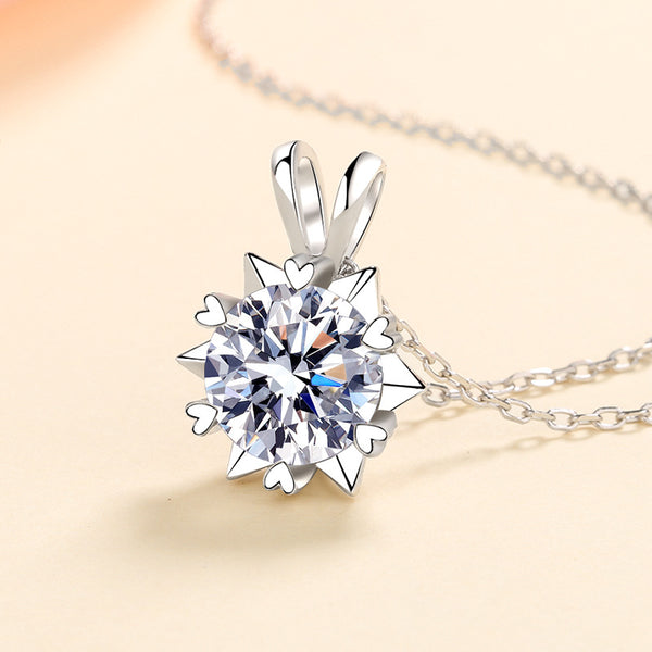 Moissanite Snowflake Wedding Necklace