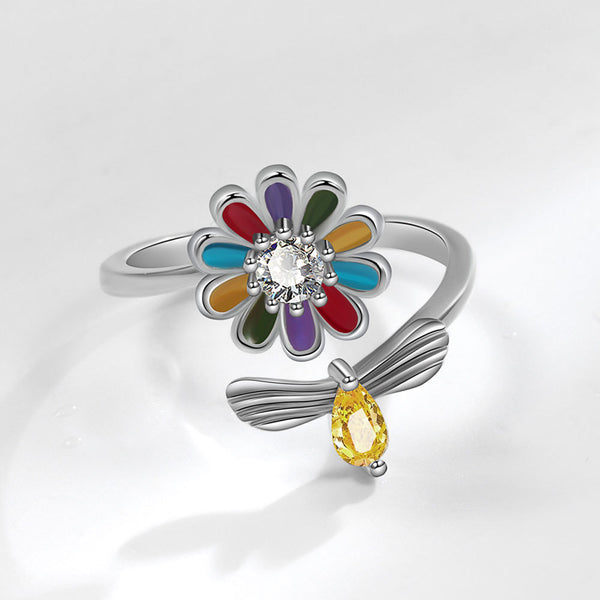 Flower Anxiety Fidget Spinner Ring