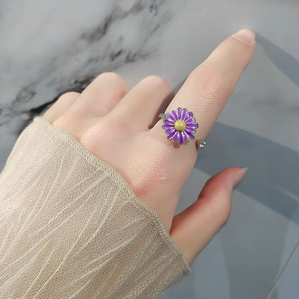 Daisy Flower Anxiety Fidget Spinner Ring