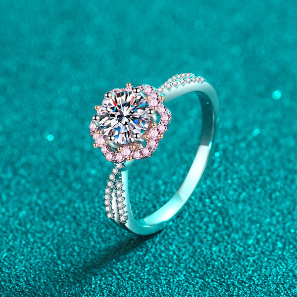 Moissanite Cherry Blossom Engagement Ring