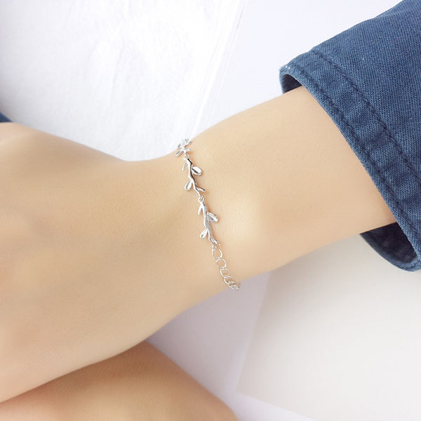 Olive Tree Leaf Branch Bracelet