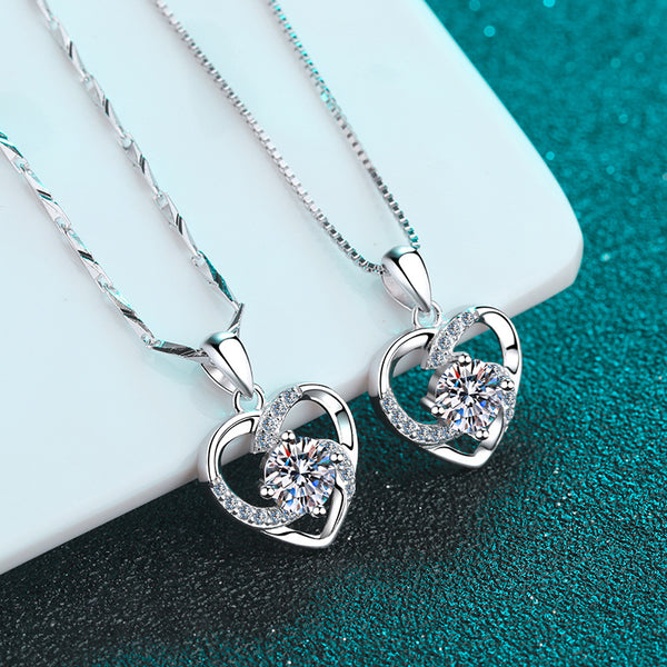 Moissanite Heart Wedding Necklace