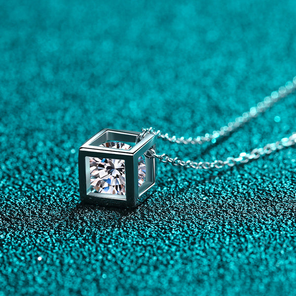 Moissanite Magic Cube Wedding Necklace