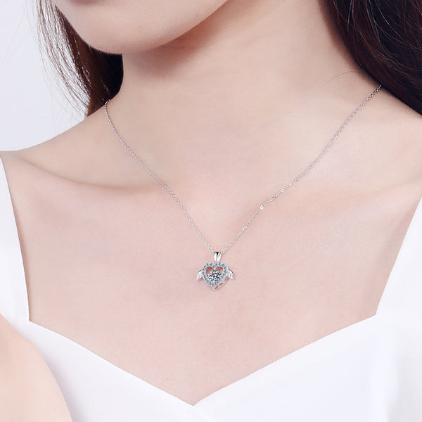 Moissanite Heart Dancing Stone Necklace