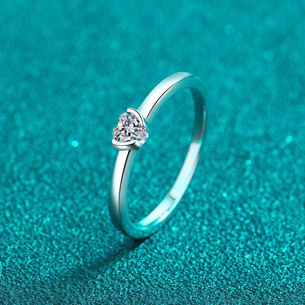 Heart Moissanite Engagement Ring