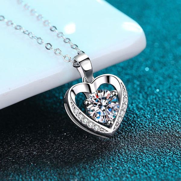 Moissanite Heart Pendant Necklace