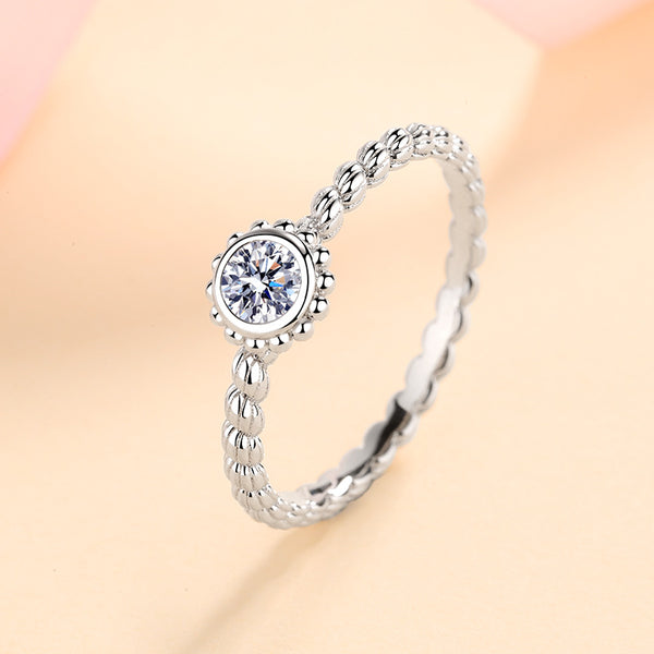 Moissanite Flower Engagement Ring