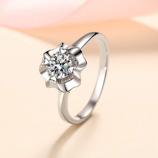 Moissanite Four Leaf Clover Engagement Ring