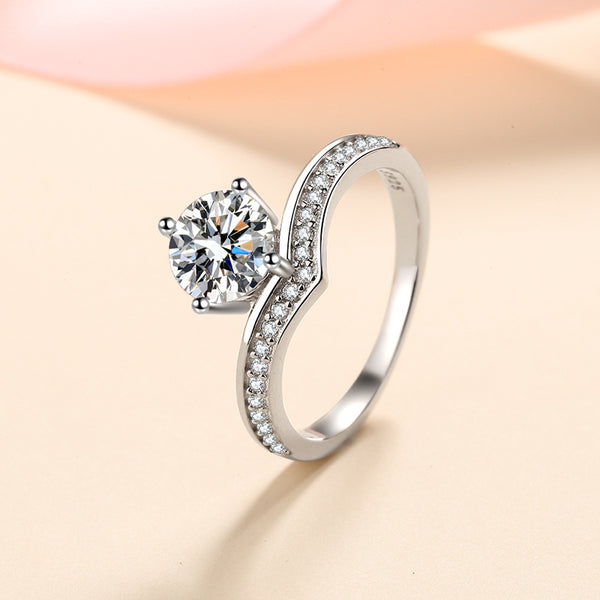 Four-Prong Moissanite Engagement Ring