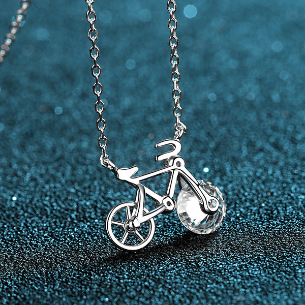 Moissanite Bicycle Wedding Necklace