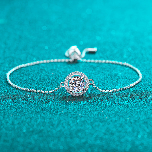 Moissanite Halo Star Wedding Bracelet