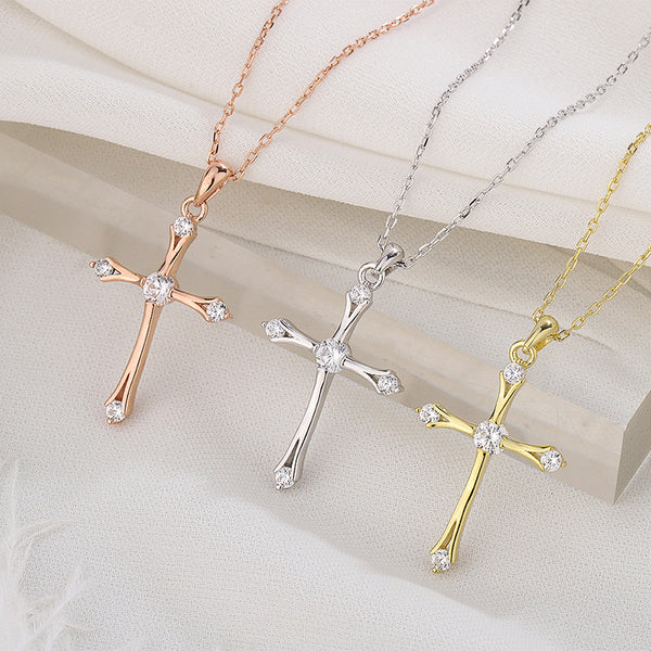 Dainty Cross Charm Pendant Necklace