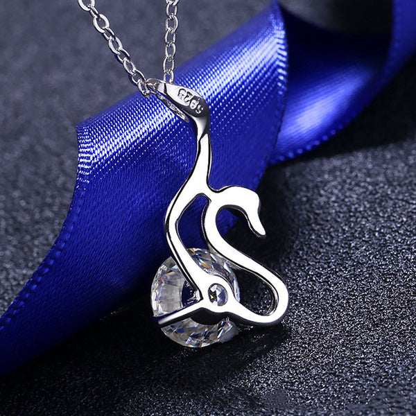 Moissanite Swan Wedding Necklace