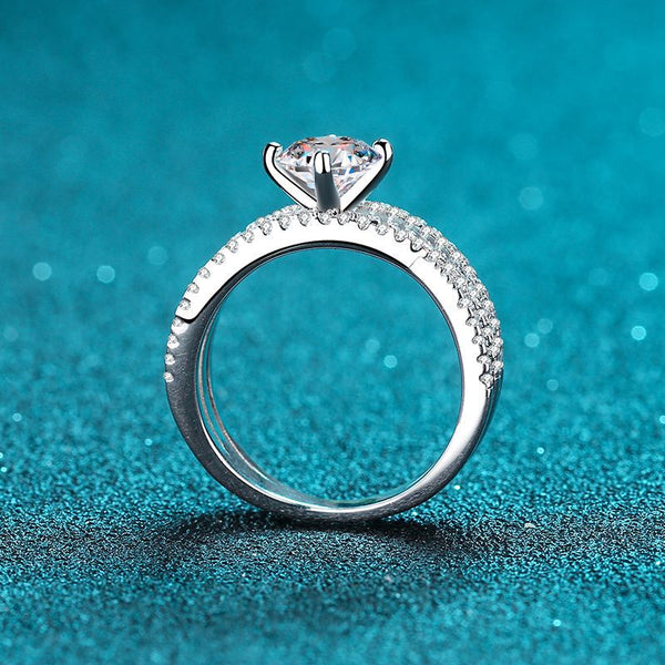 Four-Prong Moissanite Engagement Ring