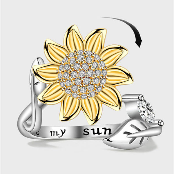 Sunflower Anxiety Fidget Spinner Ring