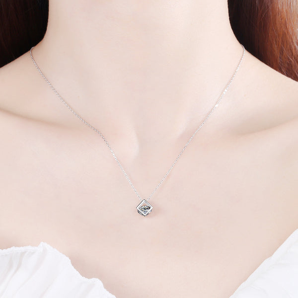 Moissanite Magic Cube Wedding Necklace