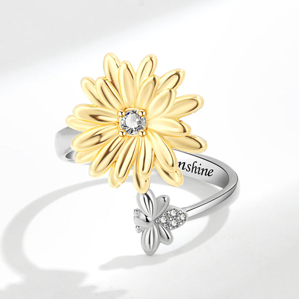 Daisy Flower Anxiety Fidget Spinner Ring