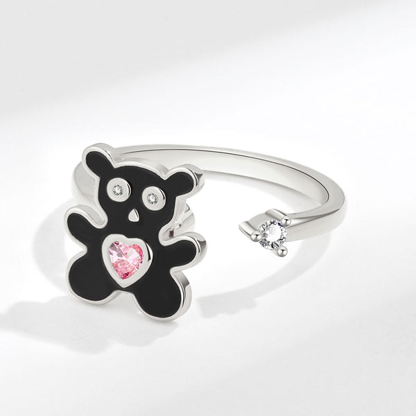 Bear Heart Anxiety Fidget Spinner Ring