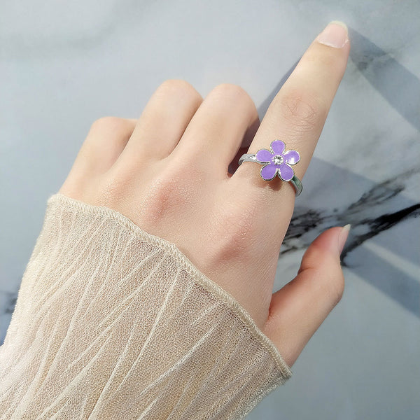 Flower Anxiety Fidget Spinner Ring