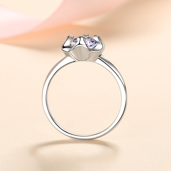 Moissanite Four Leaf Clover Engagement Ring