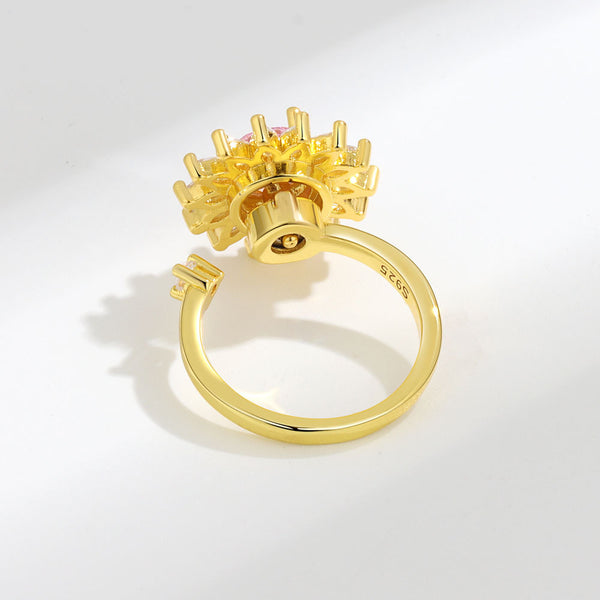 Sunflower Anxiety Fidget Spinner Ring