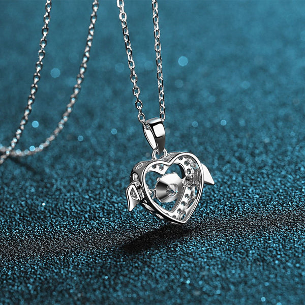 Moissanite Heart Dancing Stone Necklace